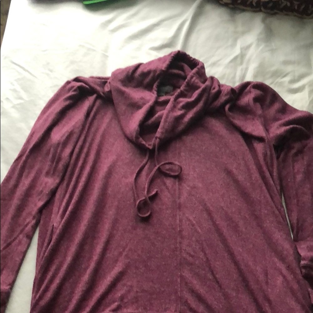 Dark pink turtleneck top